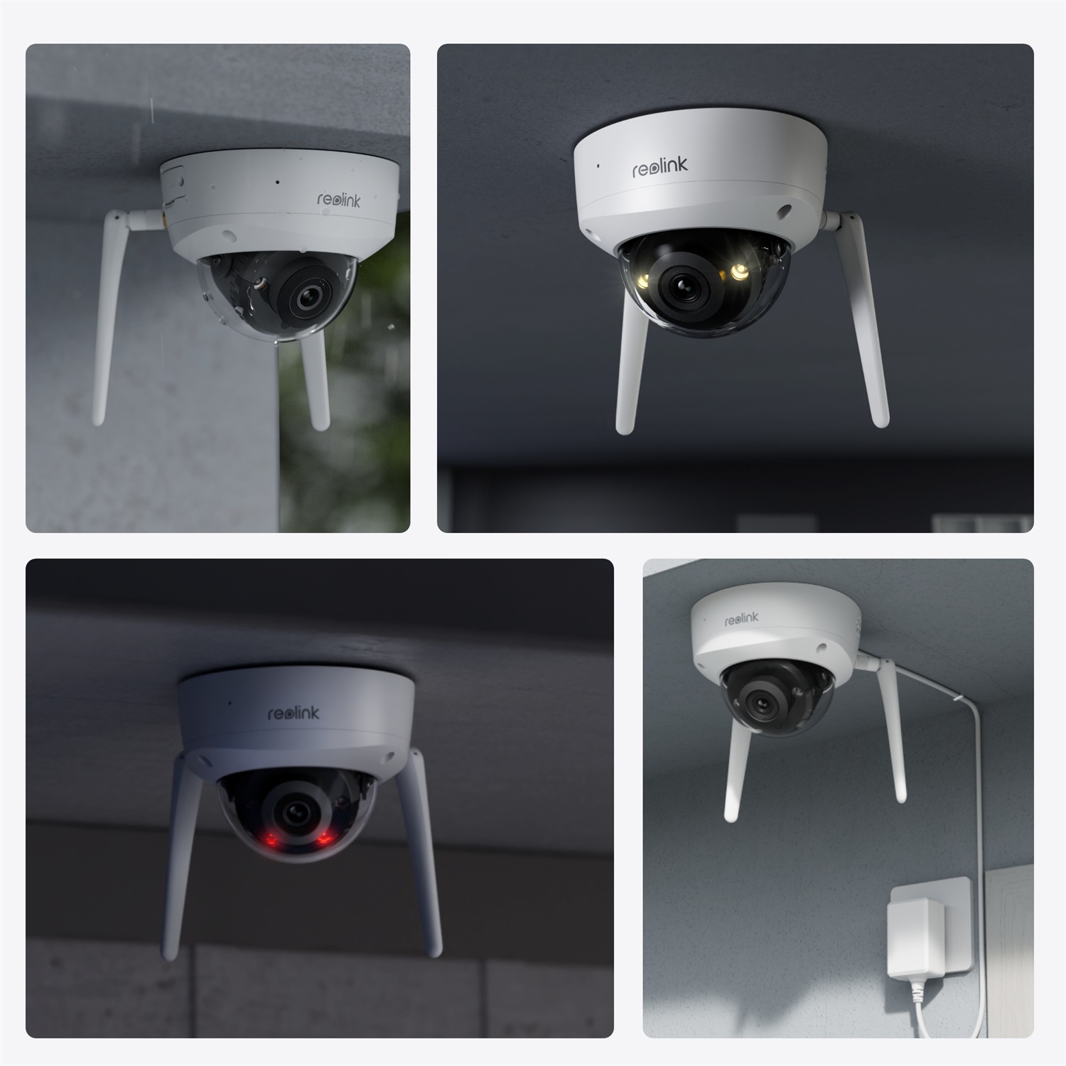 Reolink W437 Telecamera di Sicurezza IP 4K 8MP Wi-Fi Bianco per Interni ed Esterni con Visione Notturna Colorata e Montaggio a Soffitto
