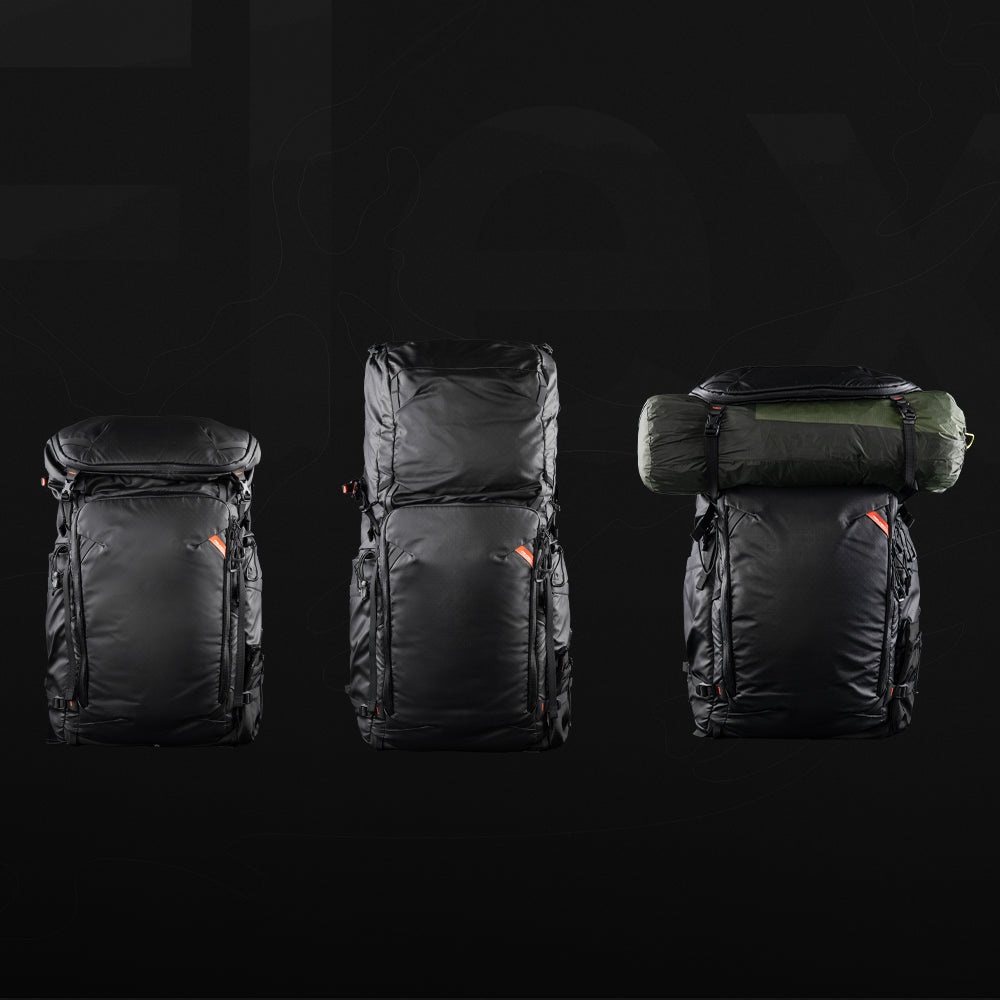 PGYTECH OnePro Flex Zaino 50L Nero Siderale con Inserto per Fotocamera M - Ergonomico e Ideale per Fotografia Outdoor