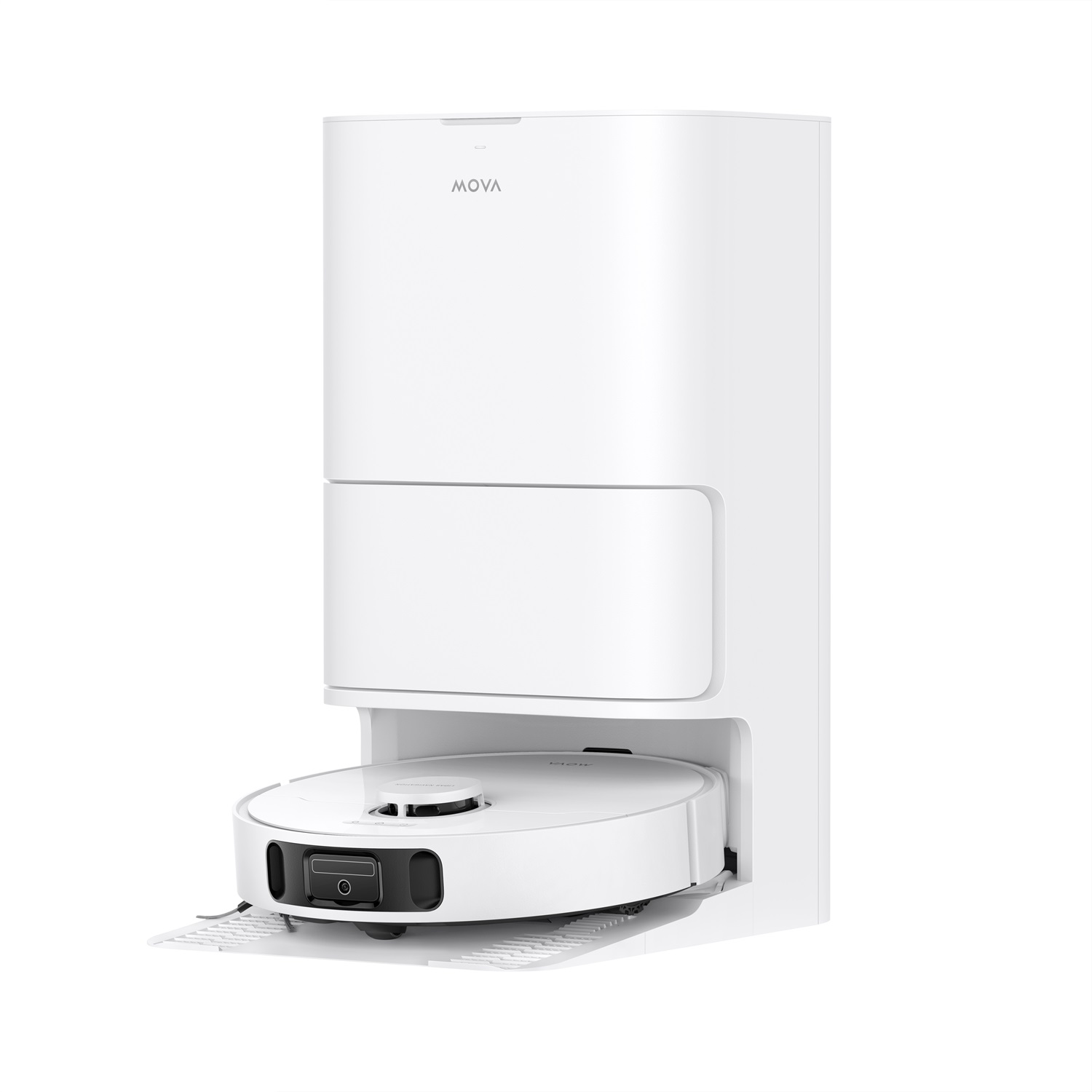 Mova E30 Ultra Robot Aspirapolvere e Lavapavimenti con Auto-svuotamento, Auto-pulizia dei Moci, Potenza di Aspirazione 7000 Pa, Sollevamento Panno 10,5 mm e Rilevamento Ultrasuoni Tappeti, Bianco
