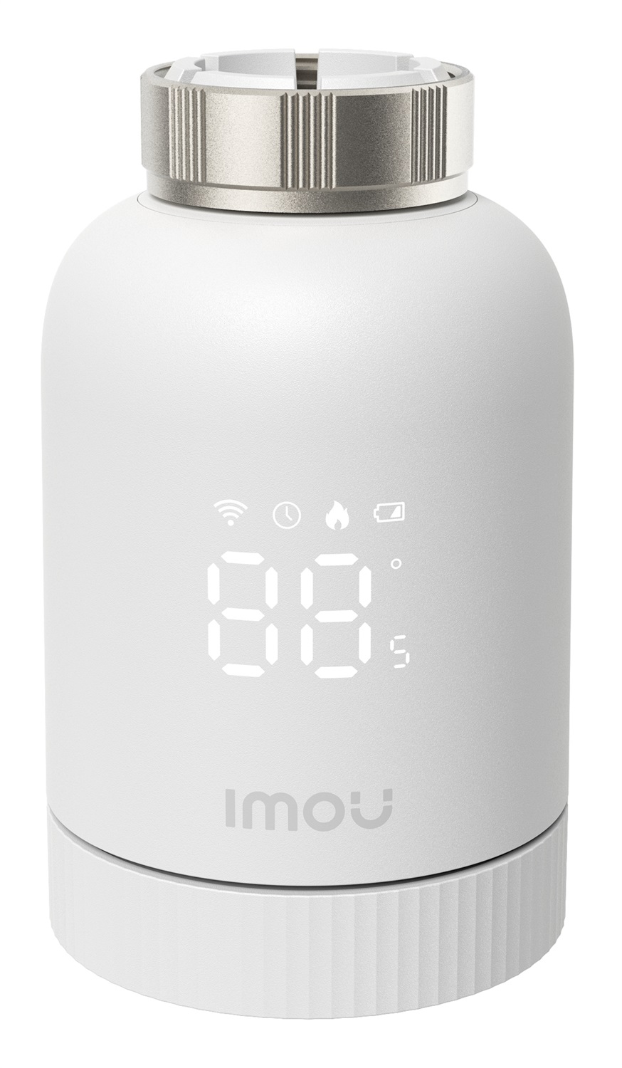 Imou TRV1 Valvola Termostatica Smart con 6 Adattatori, Rilevamento Finestra Aperta, Protezione Congelamento, Programmabile e Compatibile con Alexa e Google