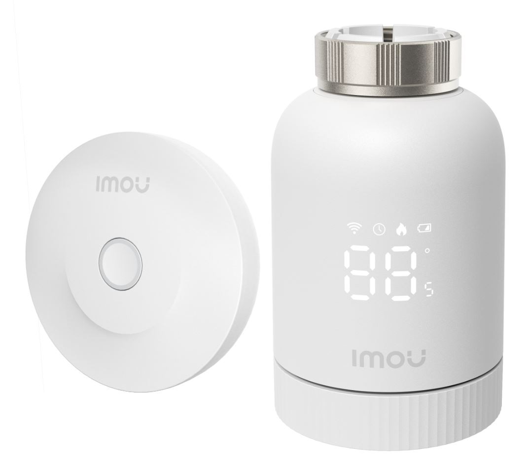 Imou Kit Termostato Digitale con Hub ZG2-EU e Valvola TRV1 - Include 6 Adattatori, Rilevamento Finestra Aperta, Protezione Congelamento, Programmabile e Compatibile con Alexa e Google