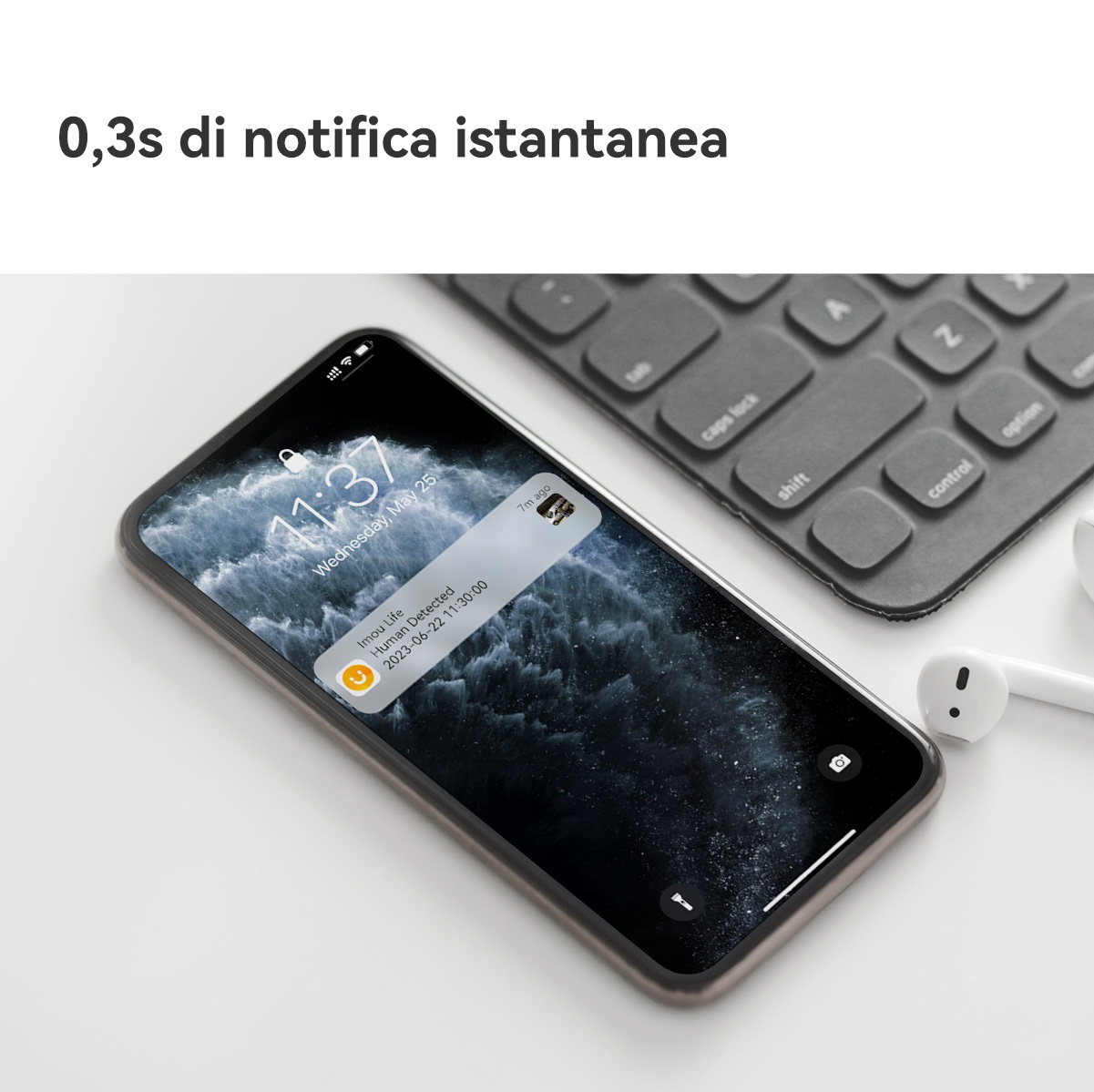 Imou Cell Go Full Color 2K (3MP) Telecamera di Sicurezza Wi-Fi Esterno/Interno, Batteria Ricaricabile, Visione Notturna a Colori, Audio Bidirezionale, IP65