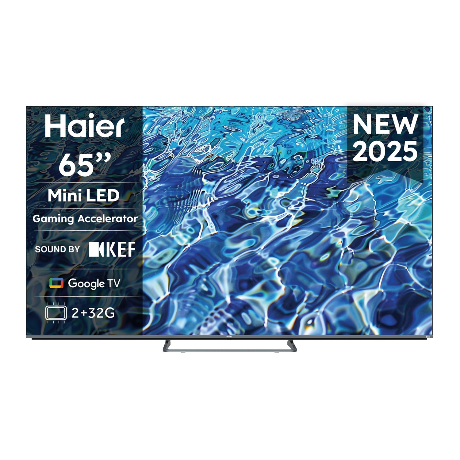 Haier Smart TV 65'' H65M80FUX MiniLED QLED 4K - 165,1 cm, Risoluzione 3840 x 2160, Wi-Fi, Design Metallico