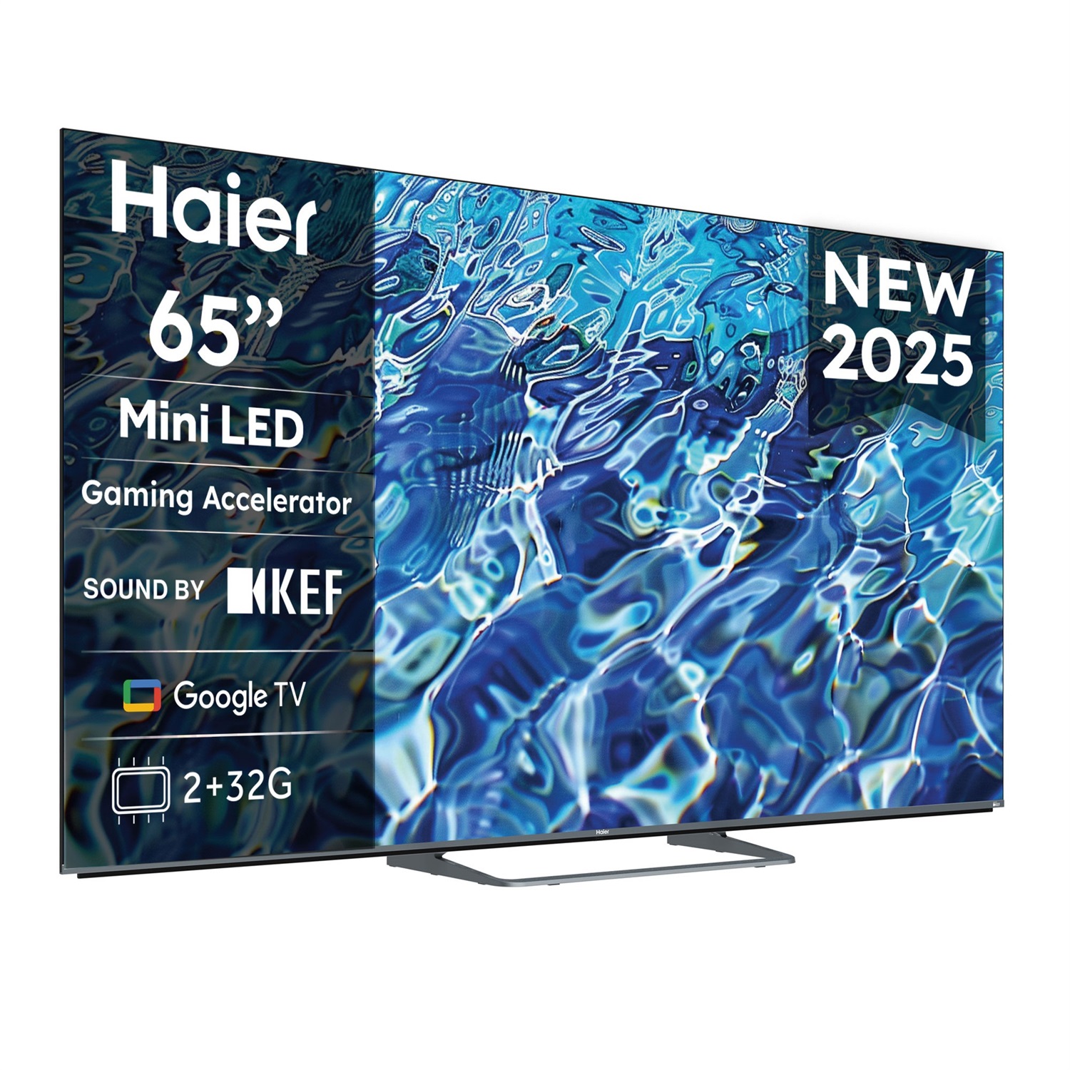 Haier Smart TV 65'' H65M80FUX MiniLED QLED 4K - 165,1 cm, Risoluzione 3840 x 2160, Wi-Fi, Design Metallico
