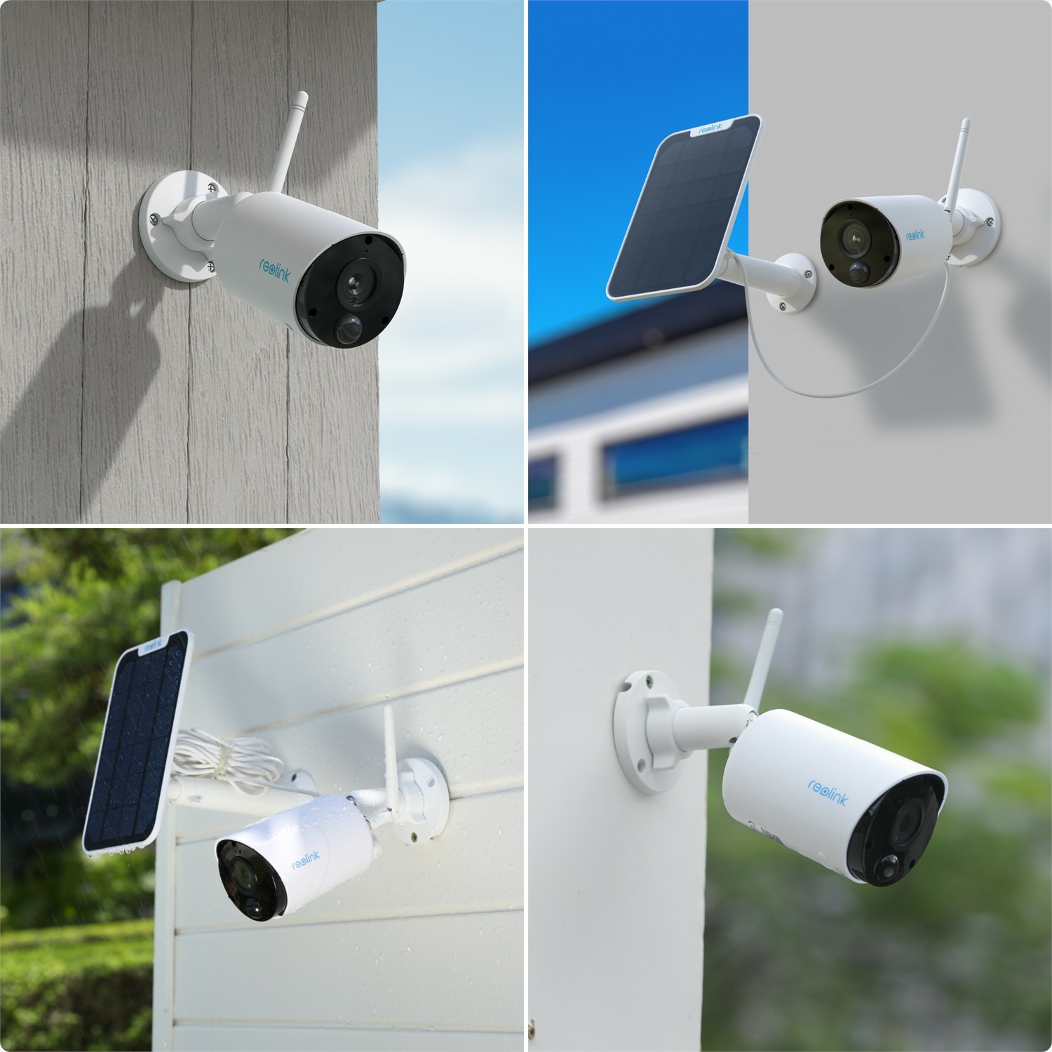 Reolink Argus Series B320 Telecamera di Sicurezza IP 3MP Wi-Fi a Batteria con Pannello Solare per Interno ed Esterno