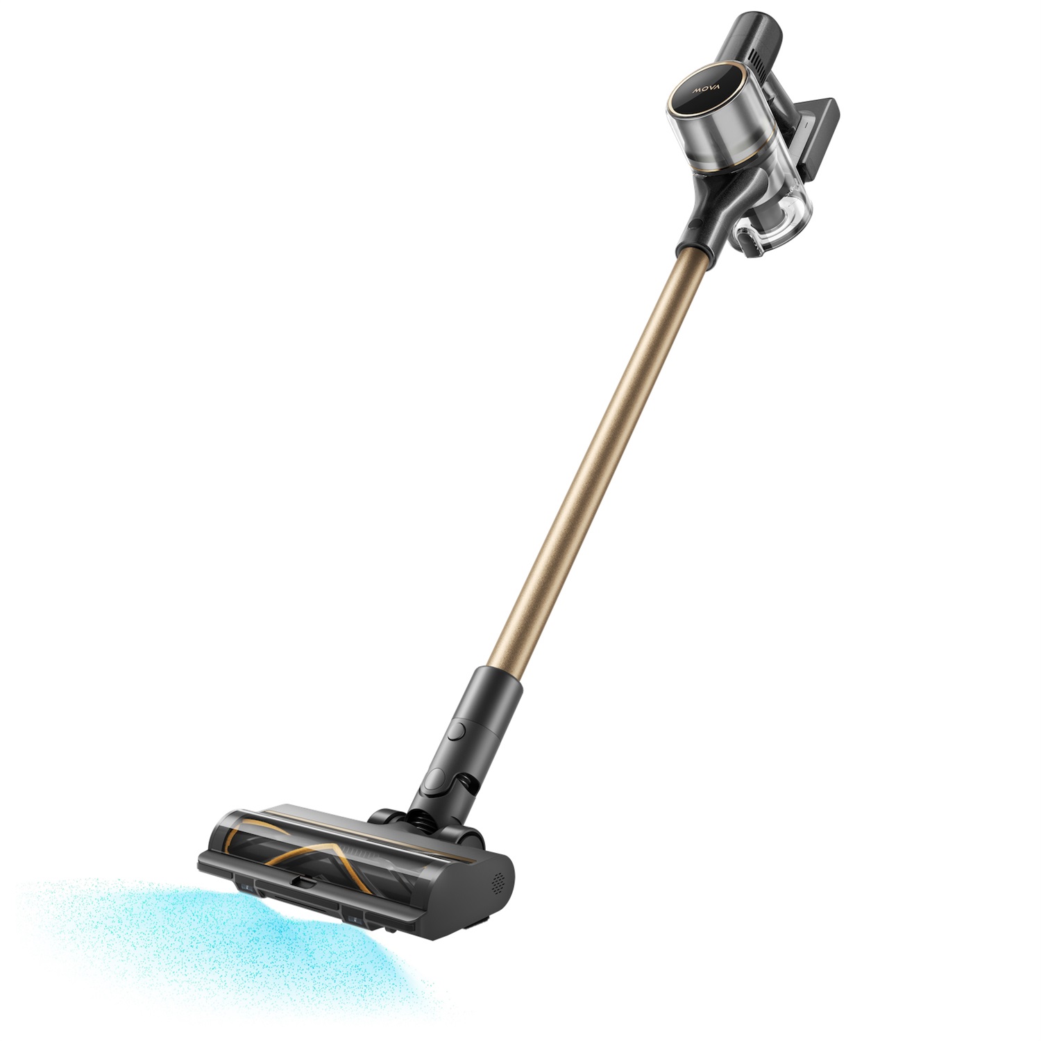 MOVA S5 Sense Aspirapolvere Senza Fili 2 in 1 - Potenza 190 AW, Autonomia Fino a 90 Minuti, Spazzola Multisuperficie, Senza Sacchetto, Capacità 0,6 L, Colore Nero/Oro