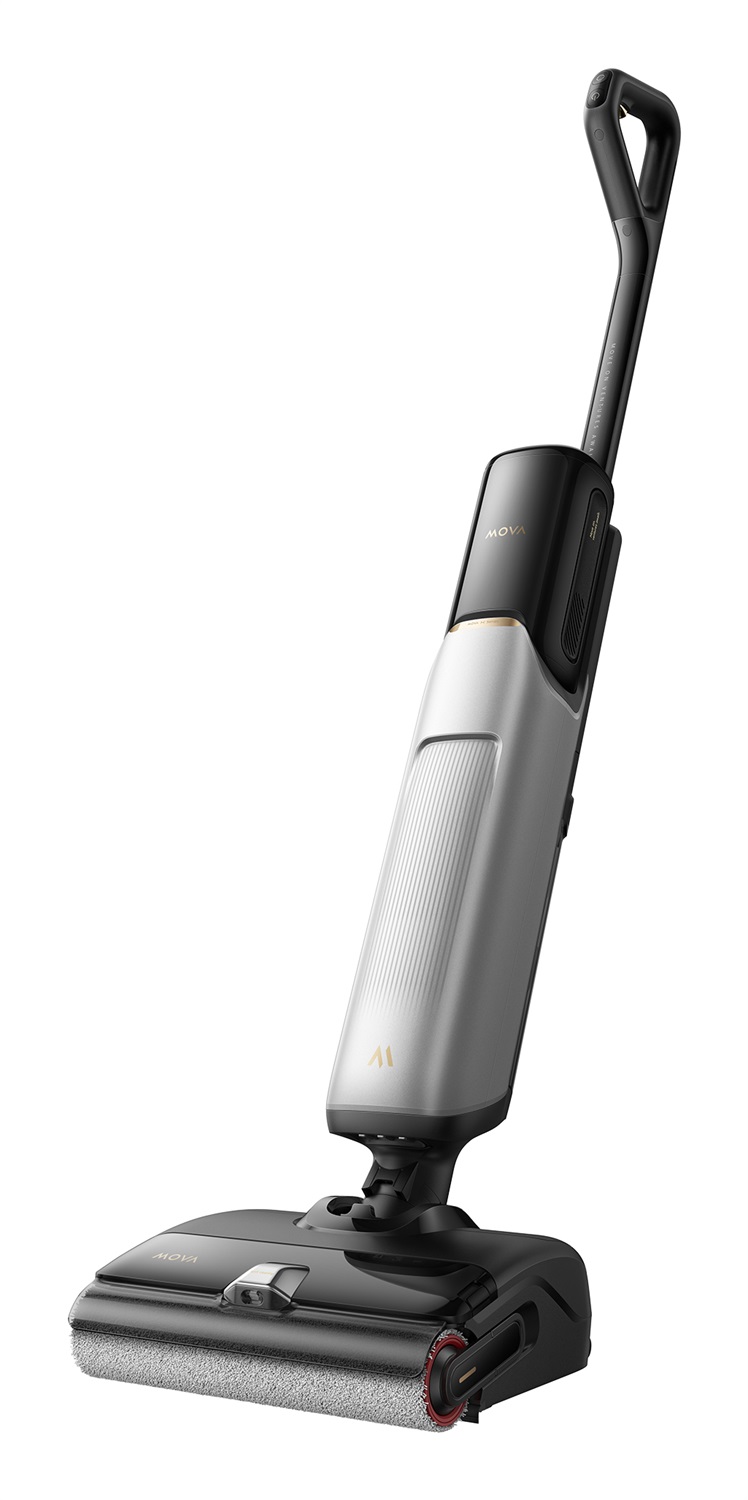 Mova X4 Pro Aspirapolvere Lavapavimenti Senza Fili 450 W - Lavaggio ad Acqua Calda fino a 100 °C, Aspirazione 20 kPa, Design Piatto 180°, Autopulente, Antigroviglio, Regolazione Automatica