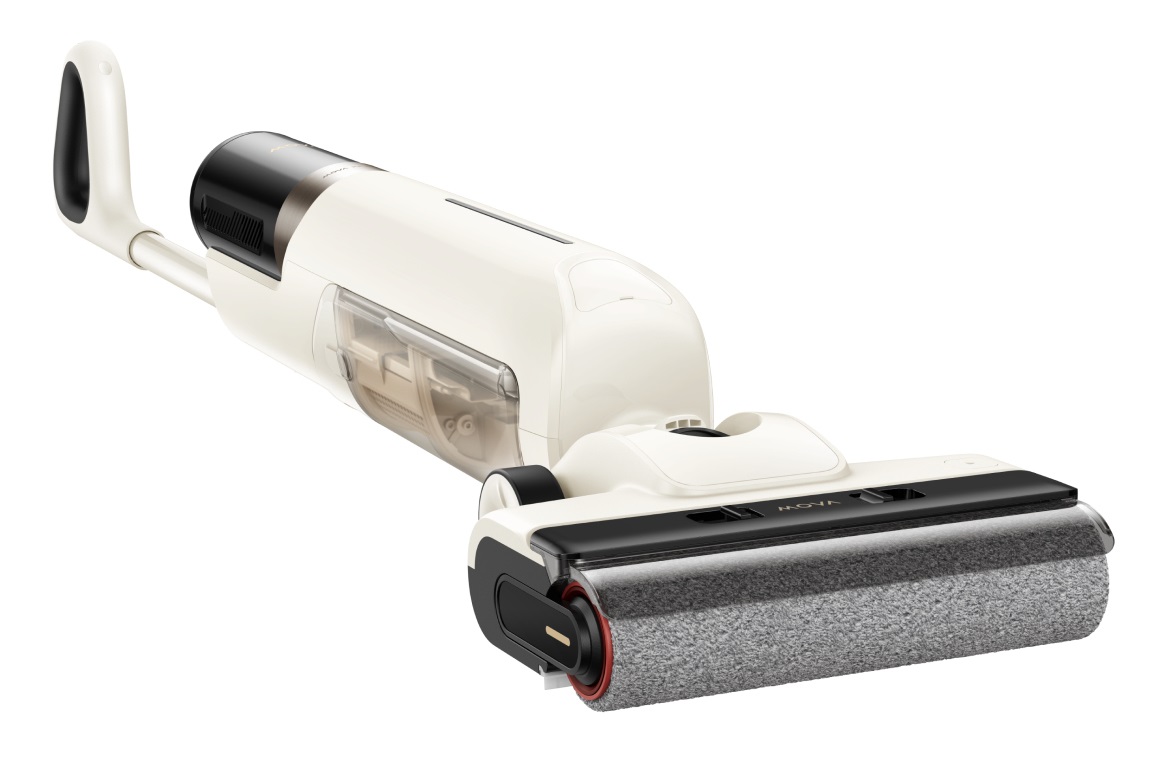 MOVA K30 MIX Aspirapolvere a bastone 2 in 1 Senza sacchetto, Pulizia Secca e Bagnata, Aspirazione 18.000 Pa, Design Piatto a 180°, Trasformabile in Portatile, Nero e Bianco