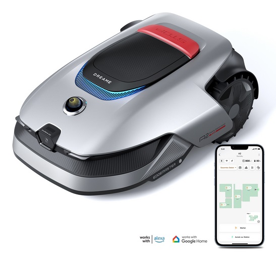 Dreame A2 Robot Tagliaerba - Rilevazione Automatica, Mappatura Dual-Fusion, Superficie fino a 3000 m², Pendenza 26,5°, Gestione App e Alexa