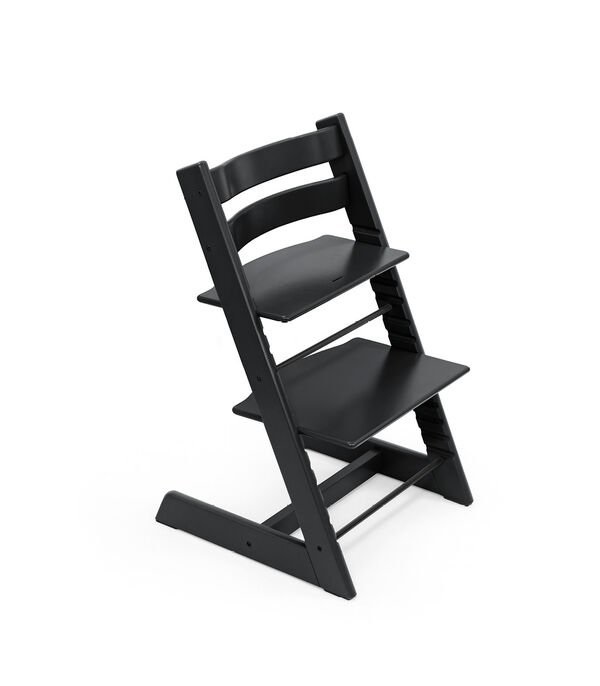 Stokke Tripp Trapp Seggiolone Evolutivo in Legno di Faggio Nero - Regolabile per Neonati, Bambini e Adulti