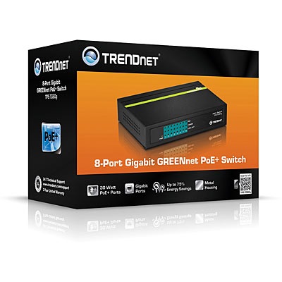 Trendnet TPE-TG80G switch di rete Non gestito Supporto Power over Ethernet (PoE) Nero