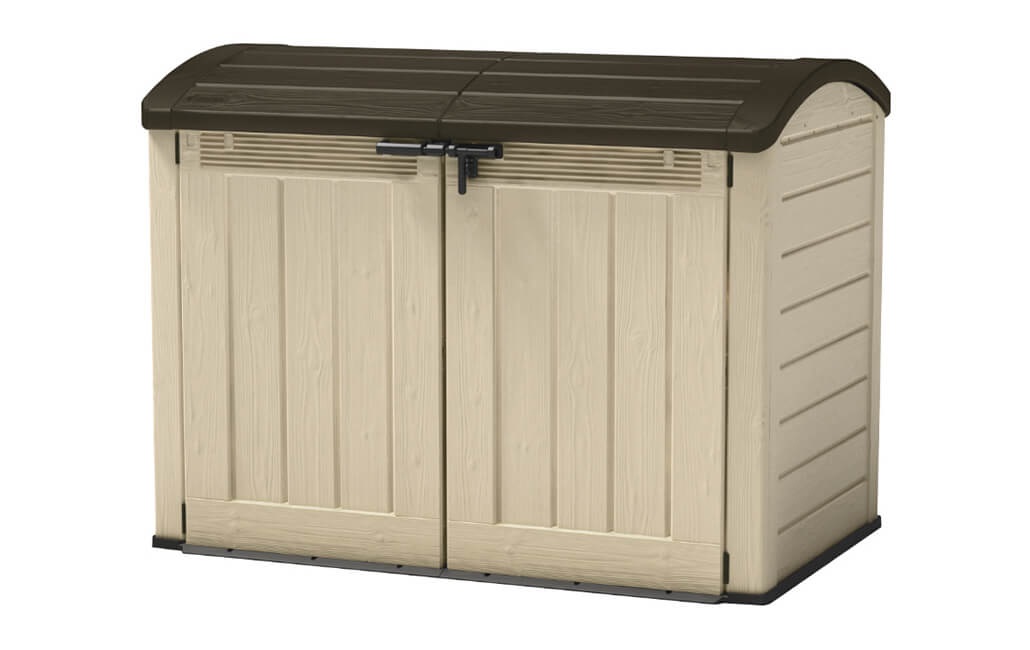 Keter Store-It-Out Ultra - Porta Attrezzi da Giardino in Resina Beige/Marrone, 2000L, 177x113x134 cm
