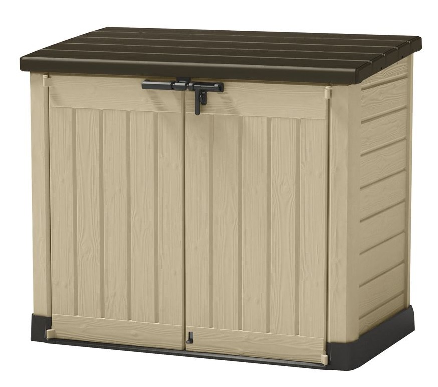 Keter Store-It-Out MAX Beige - Box Porta Attrezzi da Giardino in Resina, Capacità 1200L, Dimensioni 145,5x82x125 cm