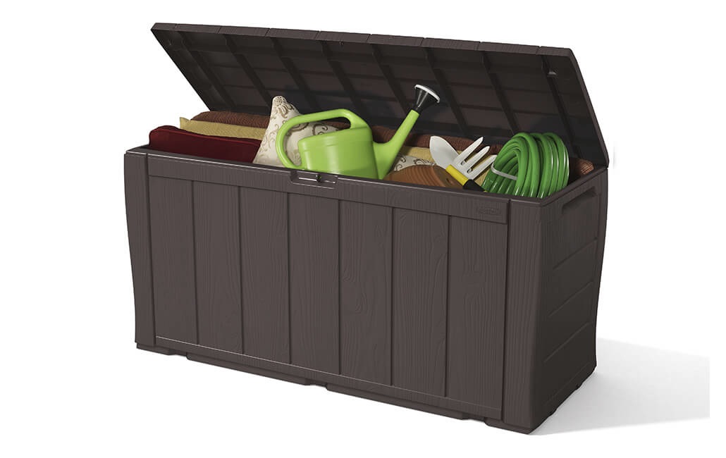 Keter Baule Sherwood in Resina Marrone 270L - 117x45x57,5 cm, Facile Assemblaggio