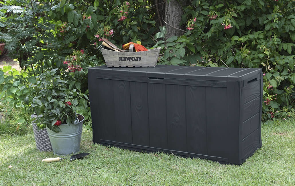 Keter Baule Sherwood in Resina Marrone 270L - 117x45x57,5 cm, Facile Assemblaggio
