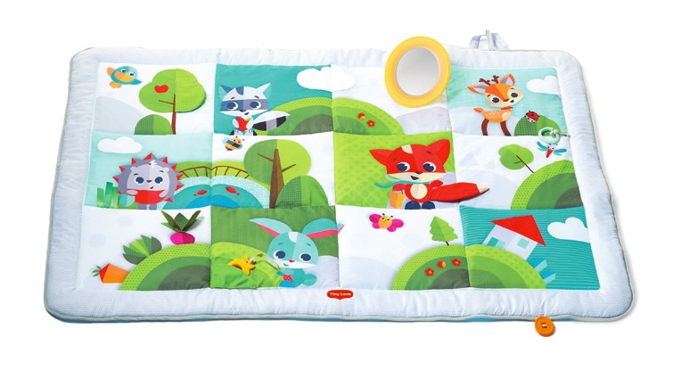 Tiny Love™ Tappeto da Gioco Super Mat Meadow Days - Extra Large, Morbido, Lavabile e Trasportabile con Accessori Interattivi