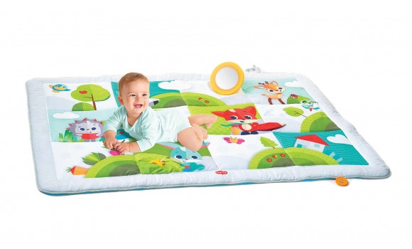 Tiny Love™ Tappeto da Gioco Super Mat Meadow Days - Extra Large, Morbido, Lavabile e Trasportabile con Accessori Interattivi
