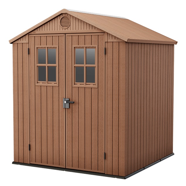Keter Darwin 6x6 Casetta da Giardino in EVOTECH Marrone con Finestre Frontali - 190x183x221 cm
