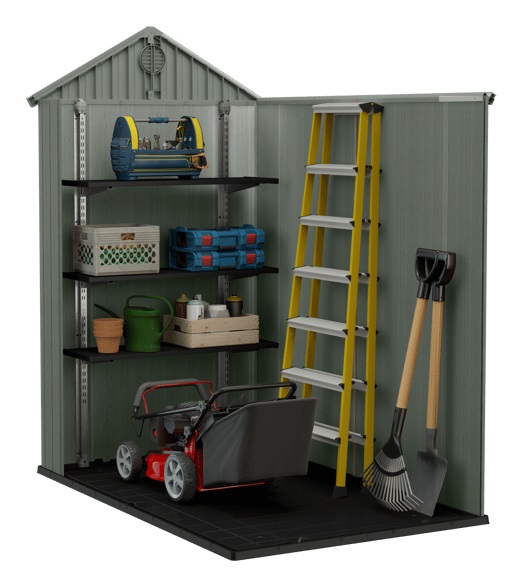 Keter Casetta da Giardino Darwin 4x6 Verde in EVOTECH con Finestra Laterale - 125,8x184,5x205,1 cm
