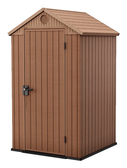 Keter Casetta da Giardino Darwin 4x4 Marrone in EVOTECH con Finitura Effetto Legno - 125,8x117x205 cm