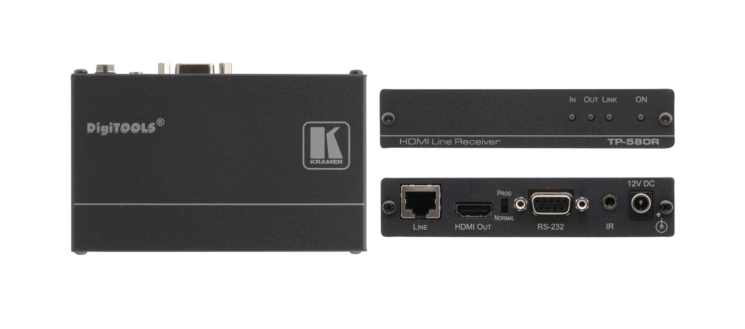 Kramer Electronics TP-580R Ricevitore AV Nero - 4K60 HDMI, RS-232, IR, HDBaseT