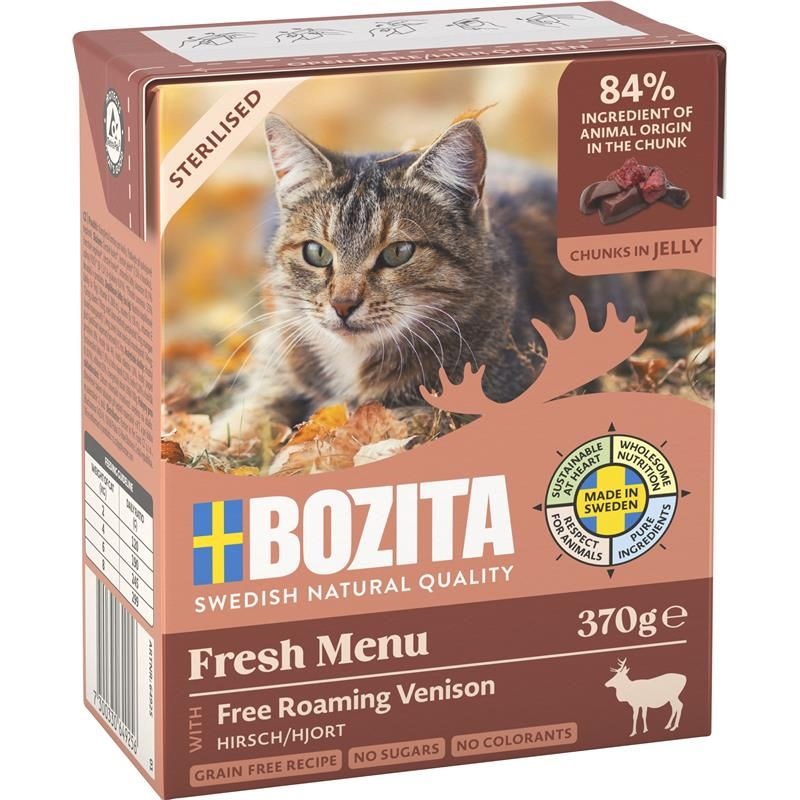 Bozita Tetra Bocconcini in Gelatina con Cervo - Cibo Umido per Gatti Sterilizzati 370 g