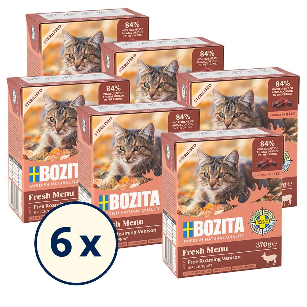 Bozita Tetra Bocconcini in Gelatina con Cervo - Cibo Umido per Gatti Sterilizzati 370 g