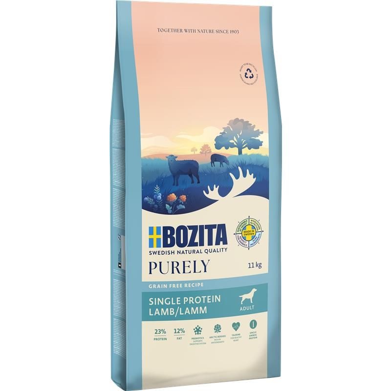 Bozita Purely Cibo Secco per Cani Adulto con Agnello Senza Cereali - 11 kg