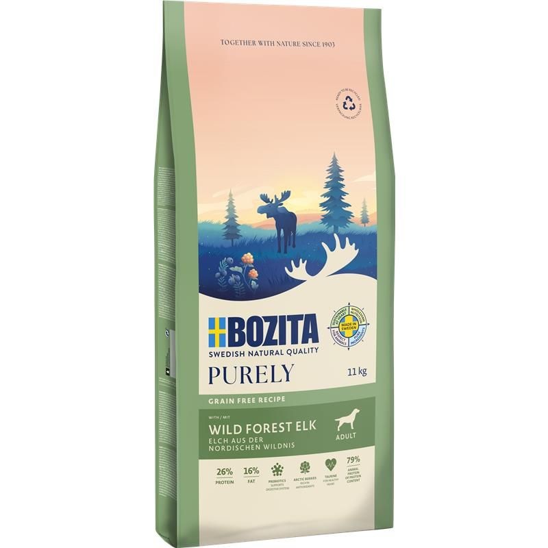 Bozita Purely Adult Grain Free Crocchette per Cani con Alce - 11 kg