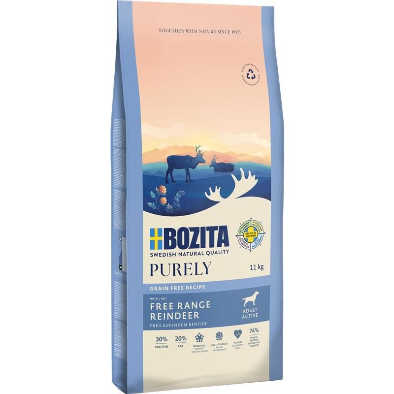 Bozita Purely Adult Active Grain Free Cibo Secco per Cani con Renna e Pollo - 11 kg