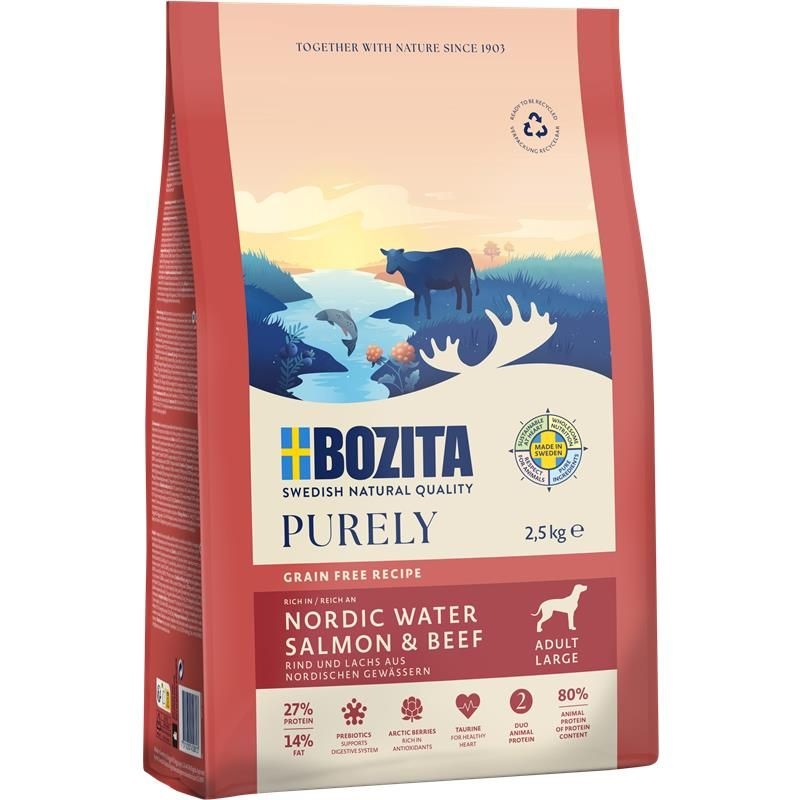 Bozita Dog Purely Adult Large Grain Free Cibo Secco per Cani 2,5 kg - Salmone e Manzo