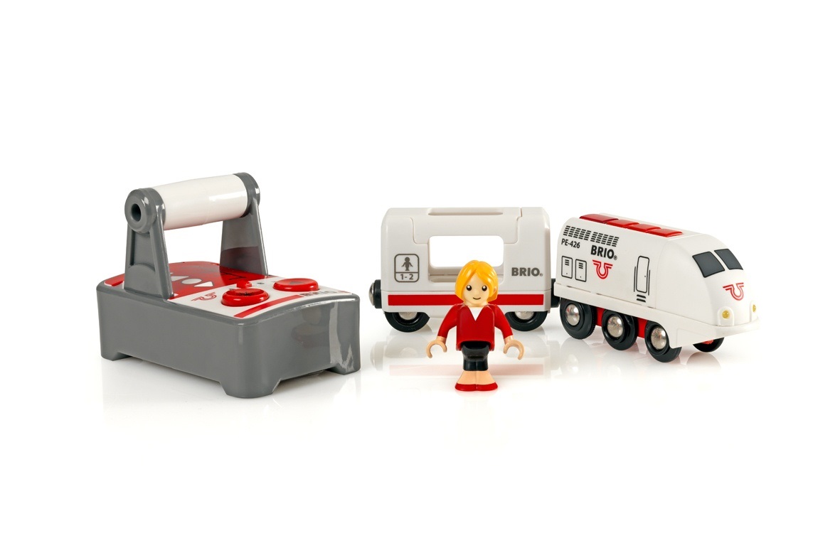 BRIO Treno Passeggeri Telecomandato 33510 - Gioco in Legno per Bambini 3 Anni con Telecomando e Effetti di Luci e Audio