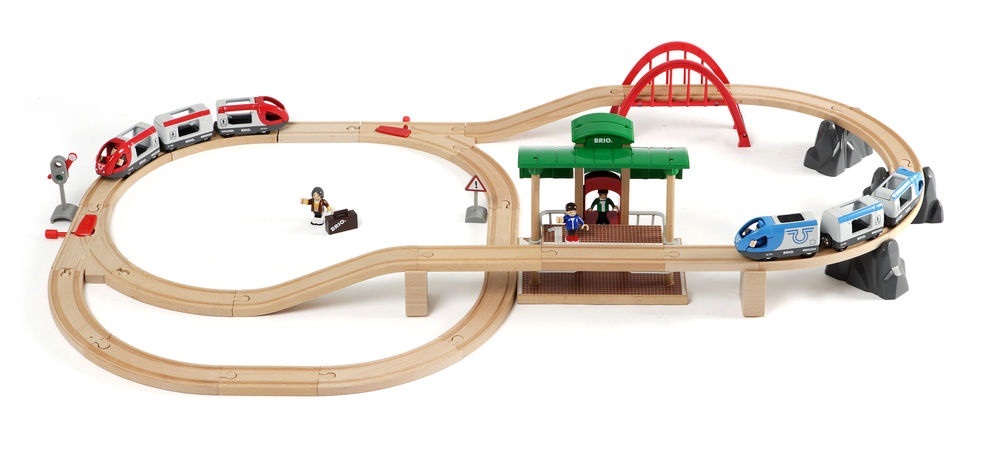 BRIO Set Ferrovia con Scambio in Legno - 42 Pezzi, Giocattolo per Bambini 3 Anni