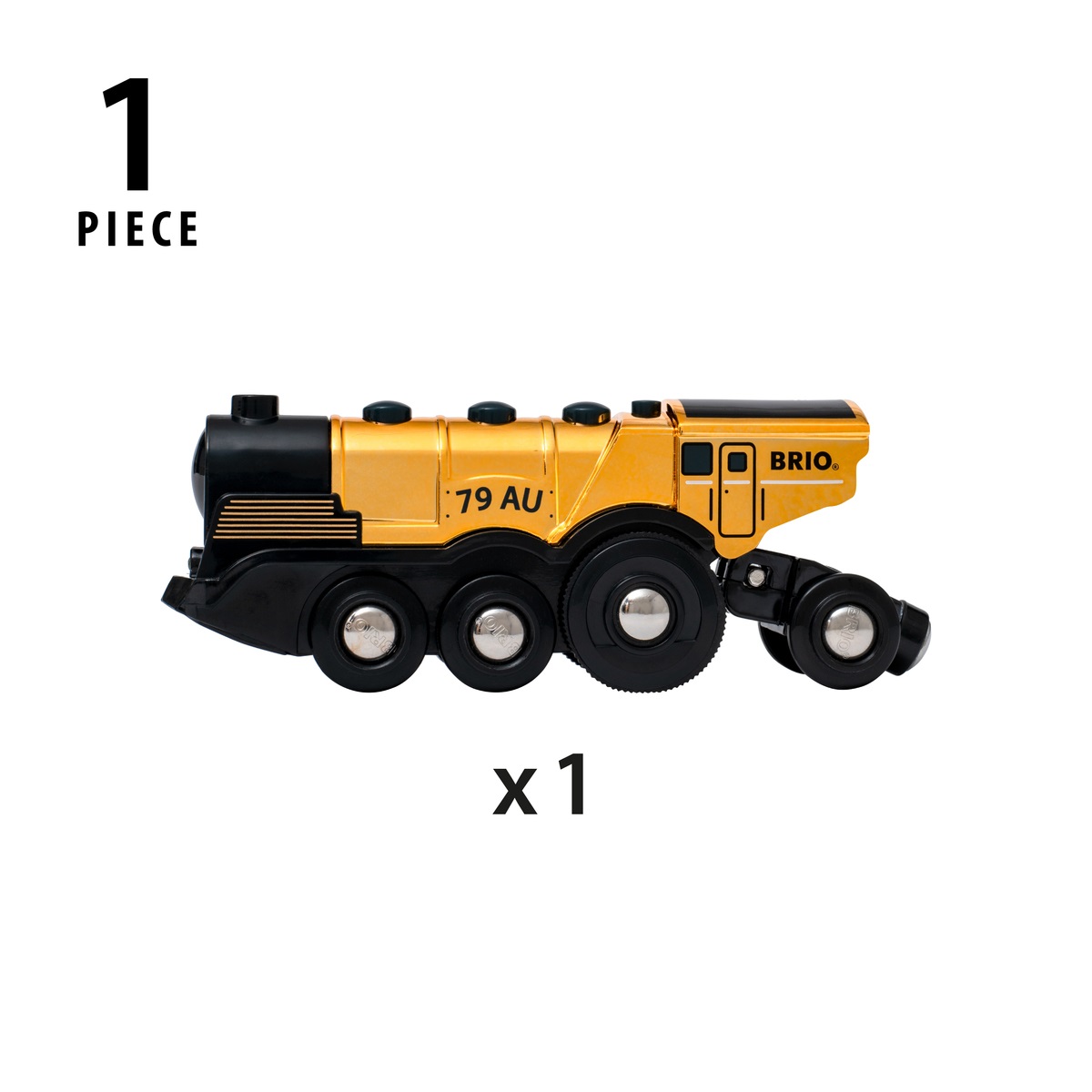 BRIO 33630 Grande Locomotiva Dorata a Batteria con Luce e Suono - Funzioni di Marcia Avanti e Indietro, Gioco per Bambini 3