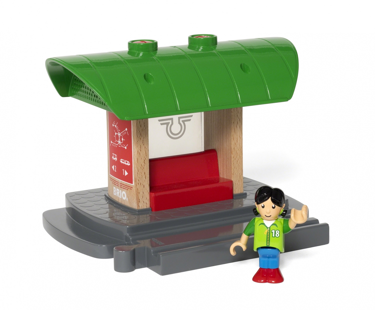 BRIO 33840 - Banchina Ferrovia Registra e Ascolta, Accessorio Interattivo per Pista Trenino in Legno, Compatibile con Tutti i Prodotti BRIO, Giocattolo per Bambini 3 Anni