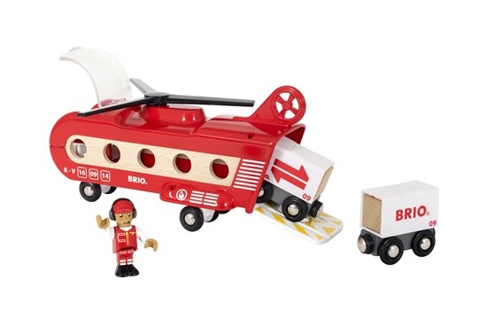 BRIO Elicottero Trasporto Merci 33886 - Stiva capiente, per bambini a partire da 3 anni, dimensioni 22.6x11.4x14 cm
