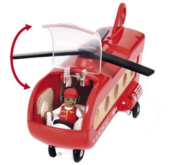 BRIO Elicottero Trasporto Merci 33886 - Stiva capiente, per bambini a partire da 3 anni, dimensioni 22.6x11.4x14 cm