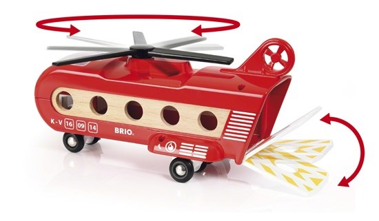 BRIO Elicottero Trasporto Merci 33886 - Stiva capiente, per bambini a partire da 3 anni, dimensioni 22.6x11.4x14 cm