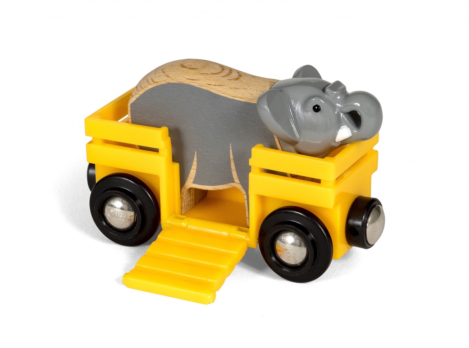 BRIO Vagone con Elefante 33969 - Gioco in Legno e Plastica con Attacco Magnetico per Bambini 3 Anni