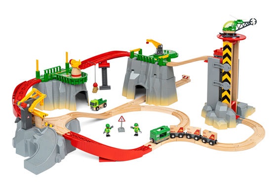 BRIO Cargo Mountain Set Deluxe - Set di Trasporto Merci in Montagna con 5 Livelli di Gioco e Accessori per Bambini dai 3 Anni