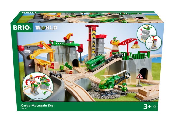 BRIO Cargo Mountain Set Deluxe - Set di Trasporto Merci in Montagna con 5 Livelli di Gioco e Accessori per Bambini dai 3 Anni