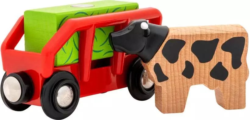 BRIO Locomotiva Giocattolo a Batteria Farm 36018 - Design Fattoria, Colore Bianco, per Bambini dai 3 Anni
