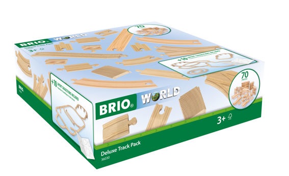 BRIO Deluxe Track Pack - Set da costruzione in legno con 70 pezzi, per bambini dai 3 anni, compatibile con altri set BRIO