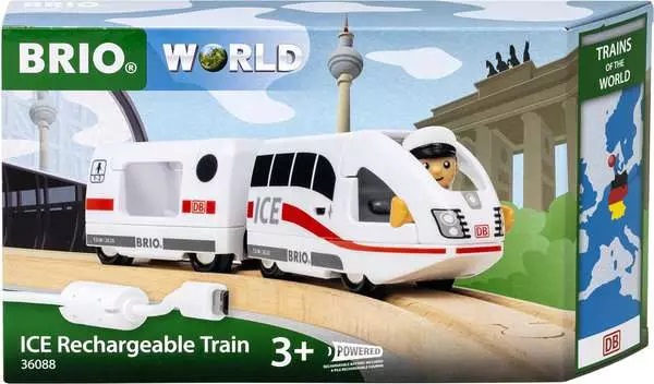 BRIO 36088 Treno Ricaricabile ICE - Giocattolo Alimentato a Batteria per Bambini oltre 3 Anni