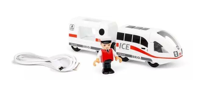 BRIO 36088 Treno Ricaricabile ICE - Giocattolo Alimentato a Batteria per Bambini oltre 3 Anni
