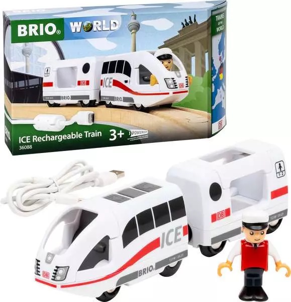 BRIO 36088 Treno Ricaricabile ICE - Giocattolo Alimentato a Batteria per Bambini oltre 3 Anni