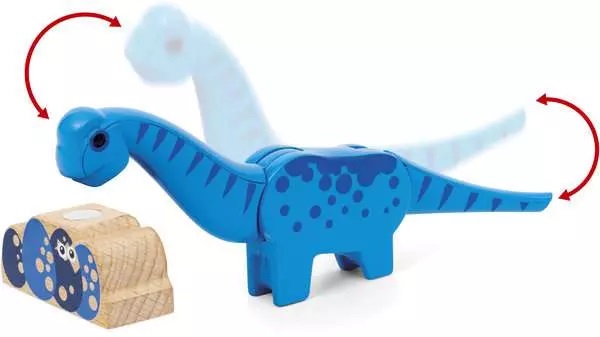 BRIO 36096 Trenino Alimentato a Batteria a Tema Dinosauri con Funzioni di Marcia Avanti e Indietro e Luce Anteriore - Giocattolo per Bambini dai 3 Anni in Su