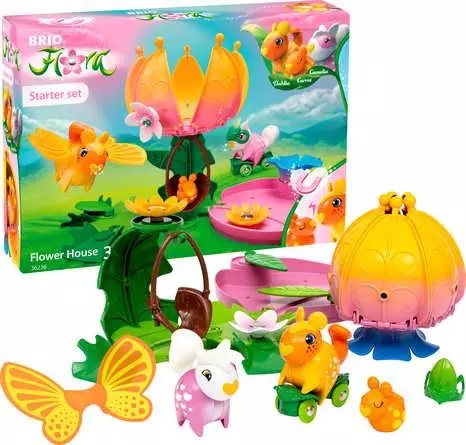 BRIO La Casa in Fiore Starter Set - Giocattolo Creativo per Bambini 3 Anni con 19 Pezzi, Personaggi Colorati e Funzionalità Interattive