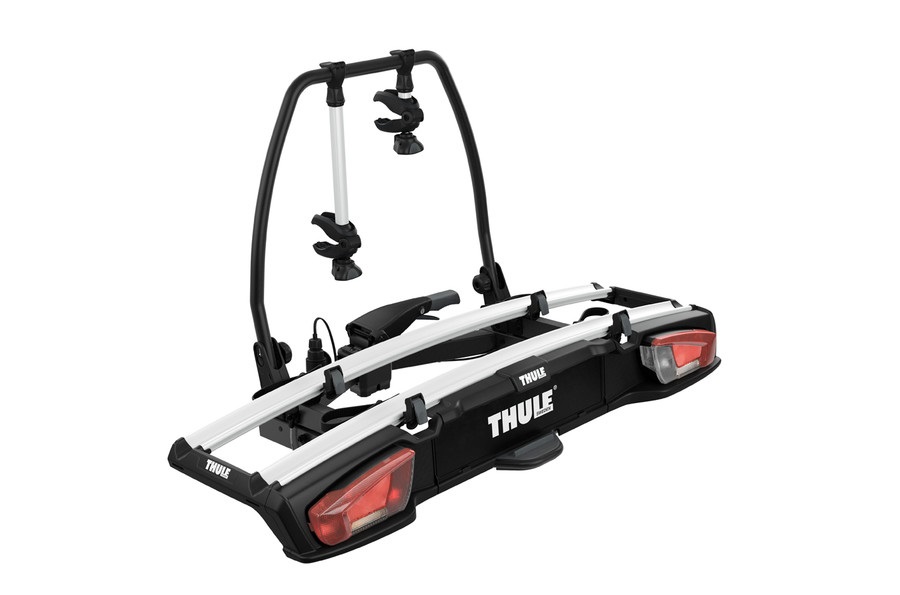 Thule VeloSpace XT Portabiciclette da Gancio Traino Pieghevole per 2 Biciclette, Max 30 kg per Bici, Carico Massimo 60 kg, Distanza 25 cm