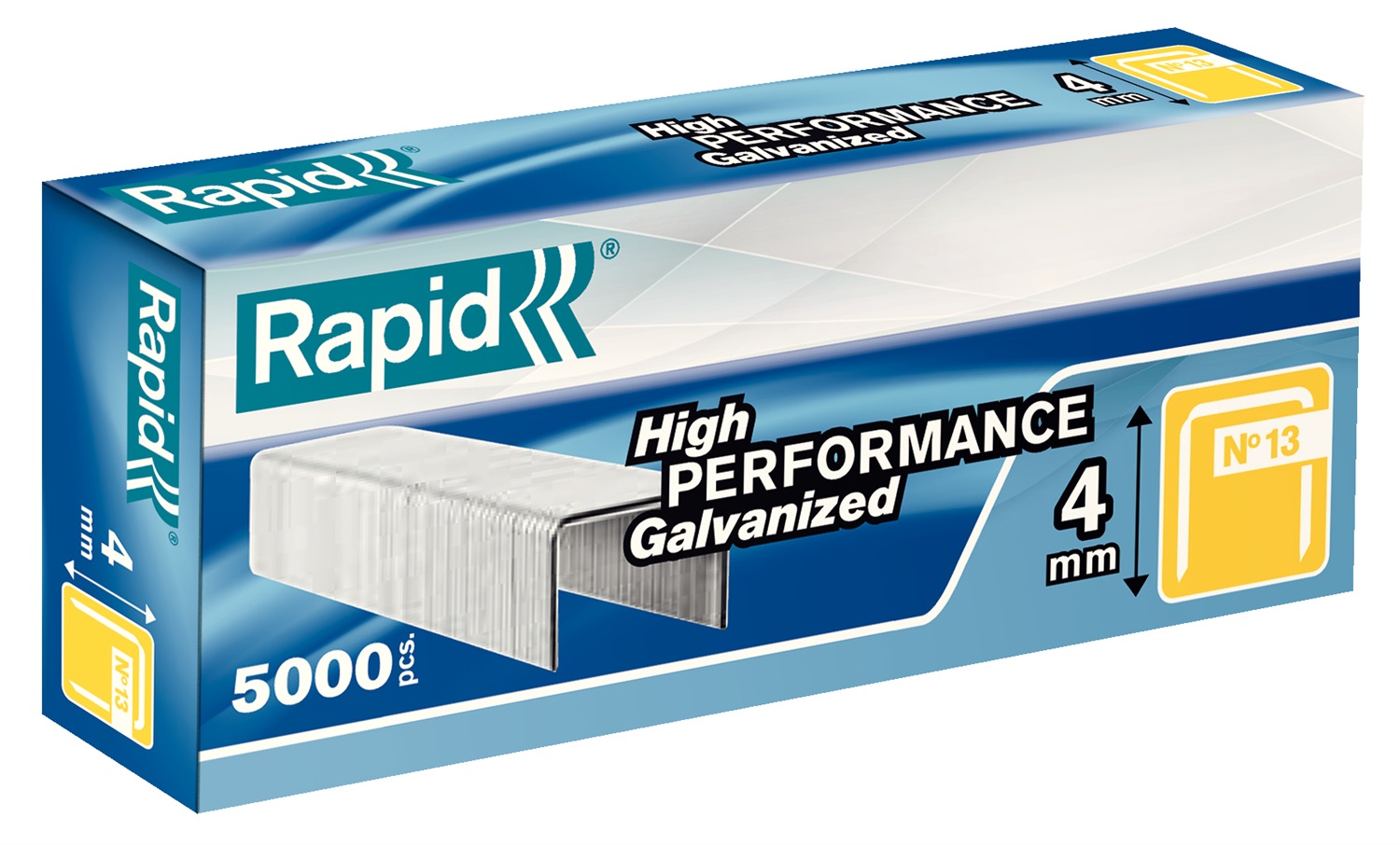 Rapid 11825700 Punti metallici Galvanizzati 13/4 - 4 mm, Acciaio, Conf. 5000 pezzi